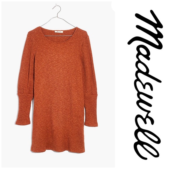 Madewell Ribbed Bubble-Sleeve Dress - Picture 2 of 5